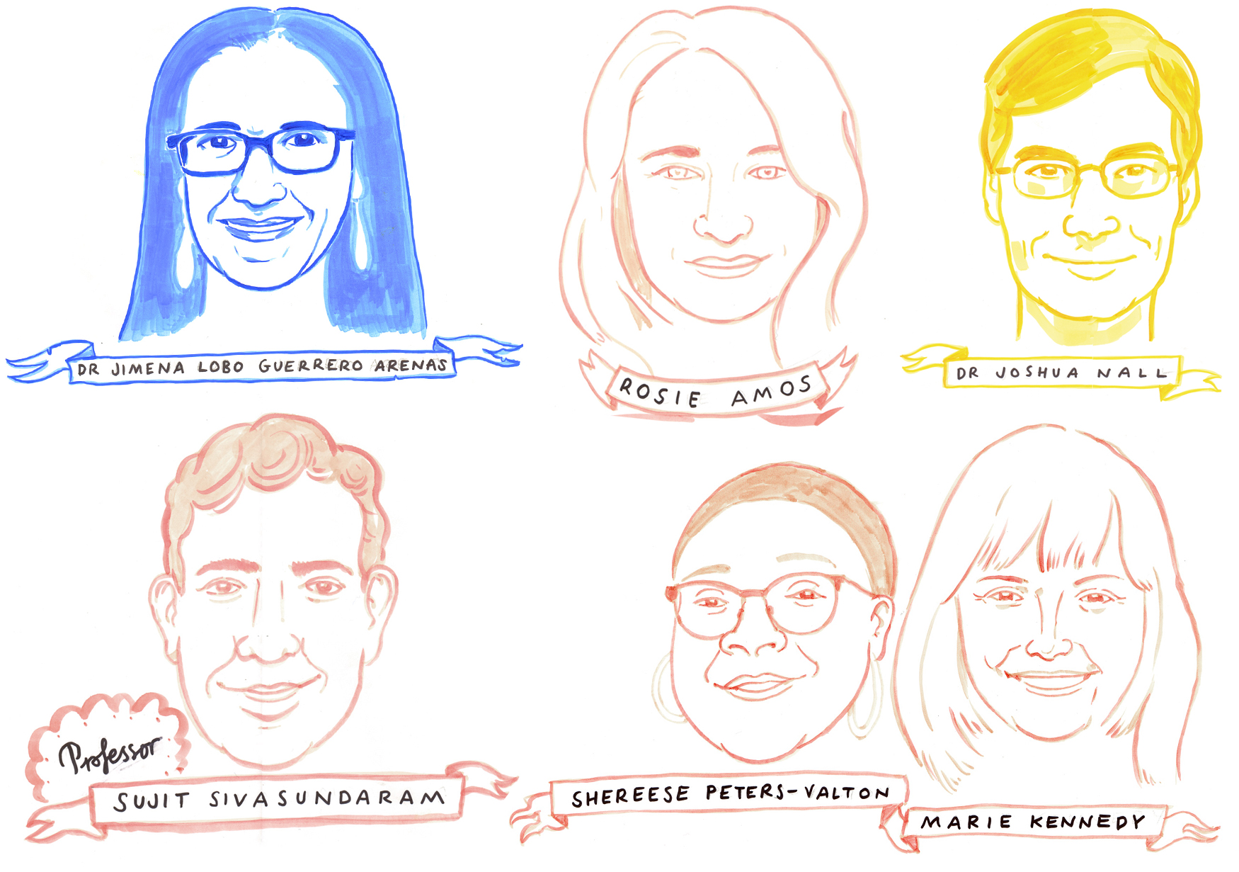 Portraits of speakers at the University of Cambridge's Seminar on the Legacy of Slavery in Museum Collections